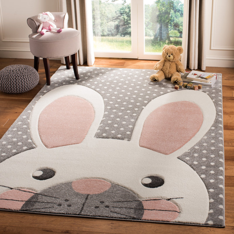 Tapis gris à imprimé animal Glantz, Rectangle 4 pi x 6 pi