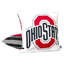 Fauteuil hamac suspendu à l'effigie du logo sportif des Ohio State Buckeyes, couleur écarlate et grise.