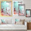Marbre de luxe turquoise liquide Art II - œuvre d'art moderne sur toile-2140397605-2140397628