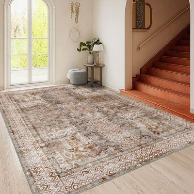 Tapis lavable ZENELESS brun clair avec tapis doux pour animaux domestiques