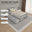 HOME DECOR Twin Trundle Bed with Headboard & Footboard, Space Saving Platform Frame, No Box Spring Needed, Grey-2114298784