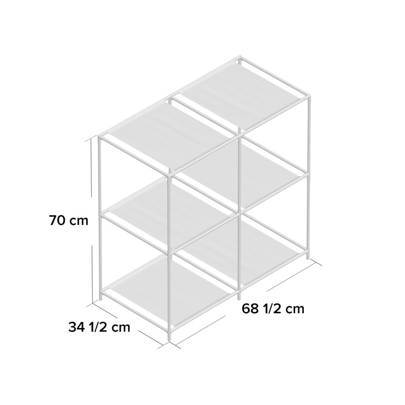 104cm H x 68.5cm W Standard Bookcase, (4 Shelves) 70cm H x 68.5cm W x 34.5cm D 
