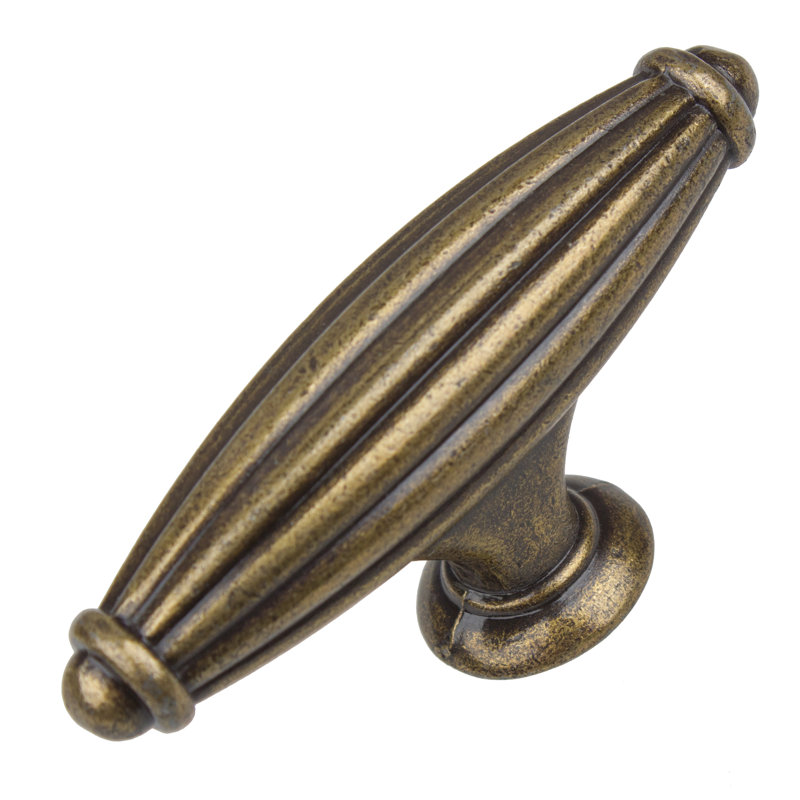 Poignée fantaisie 2 1/2 "Rugby, Laiton antique, 10