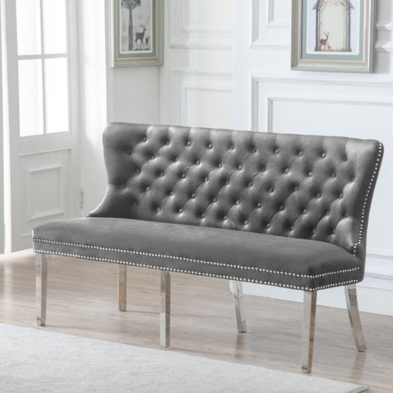 Banc en velours Niagara, Noir
