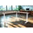 Skyline Electric Height Adjustable 72x24x48x24 L-Shape Standing Desk for Office and Home, Walnut Block Top with White Frame-751192710-751192725