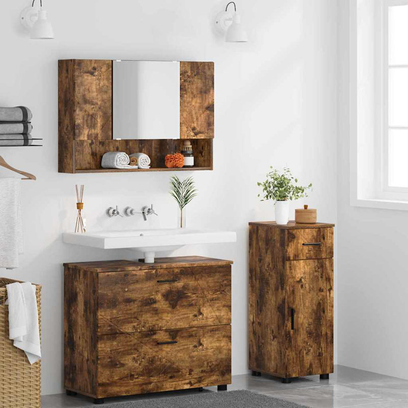 Bathroom Furniture Suite, Dark Wood