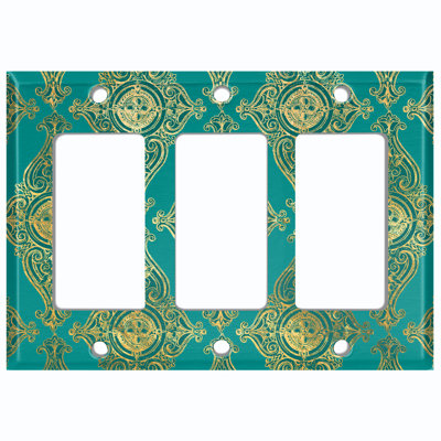 Patterned 3 - Gang Toggle Light Switch Standard Wall Plate