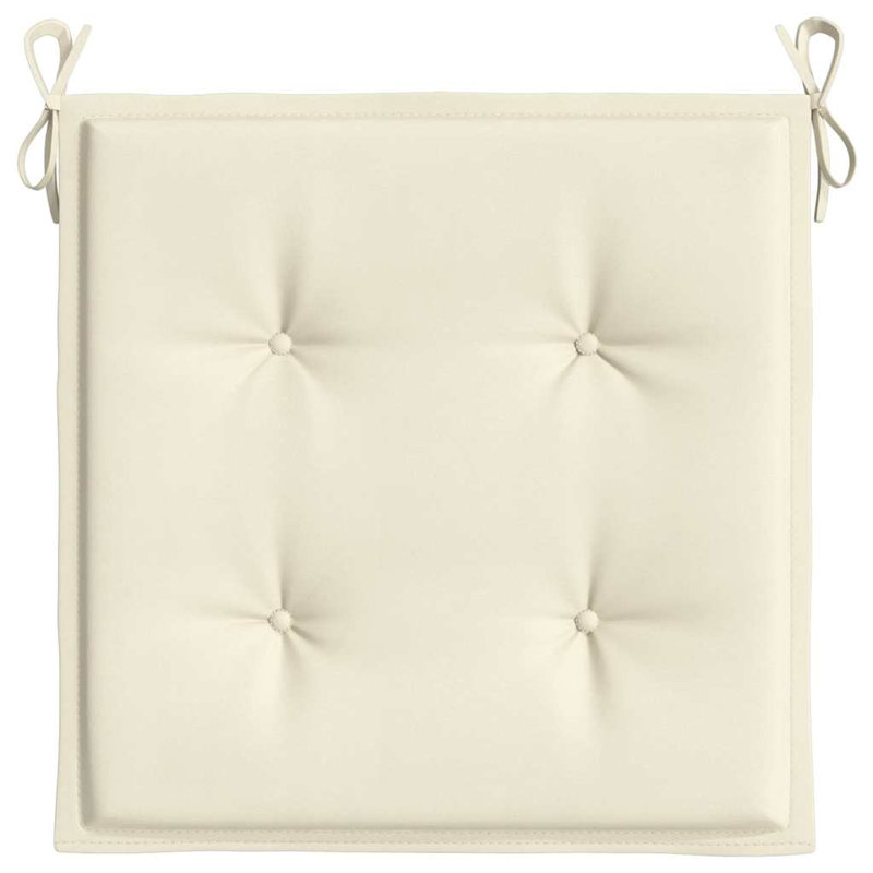 vidaXL Chair Cushion Set of 6 Cream Oxford Fabric (100% Polyester), 19.7" x 19.7" x 1.2", Cream