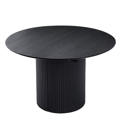 Expandable Dining Table In Black, For Bedroom & Office, Leisure Desk, Easy To Install, 88.47inch Max Black Solid Top Table, Home, Kitchen, Room, Modern Style