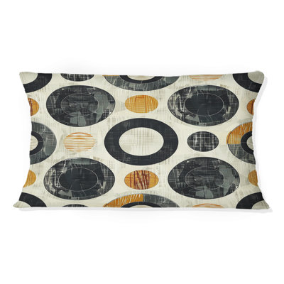 Coussin lombaire Mid-Century rétro gris anthracite I