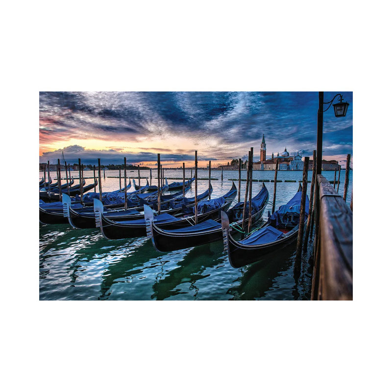 Gondolas Of Venice by Zoe Schumacher - Wrapped Canvas Print, 20.32 cm H x 30.48 cm W