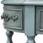 Console antique bleue avec 4 tiroirs et 1 tablette, meubles d'entrée, table courbée en bois massif de 52 po, bleu, couloir