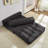 Convertible Corduroy Floor Sofa Bed, Adjustable Sleeper Lounge Couch, Multi-Functional Fold Out Chaise for Living Room & Guest Room-1149899420