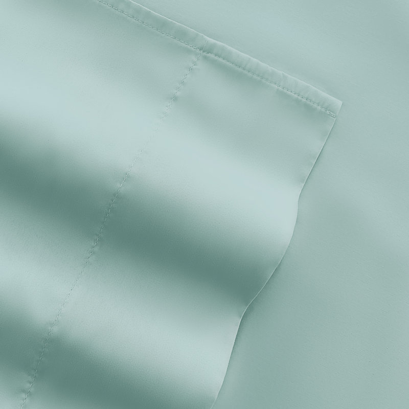 Sheet Set Solid Microfiber Ultra Soft Bedding, Twin Sheet Set with 2 Pillowcases, Aqua