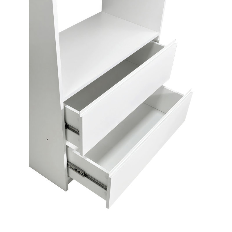 Système de placard autoportant blanc en bois