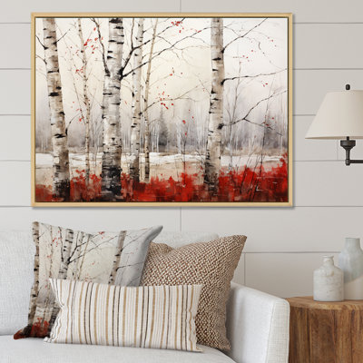 White And Red Birch Wood In Winter II - Tree Birch Canvas Prints