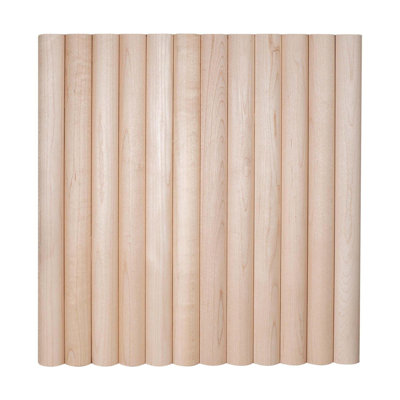 1' X 4' Solid Maple Tambour Sheet With 1" Half Round Slats, Unfinished & Flexible, Bamboo Fiber Reinforced Backer