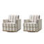 Fauteuil pivotant rembourré avec base en bois massif 33 po Parker Farmhouse-118698481