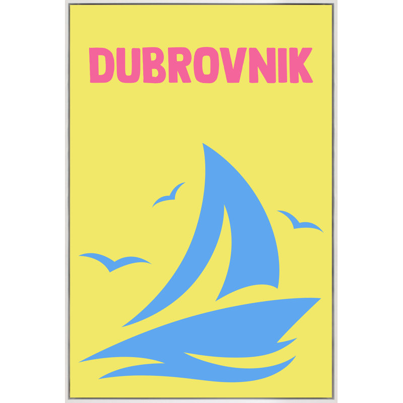 Reproduction d'art sur toile, "DUBROVNU" par YAFFA G, Cadre blanc, H 40 po x l 26 po