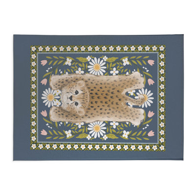 Lil Lying Leopard Flowers Kids Play Mat