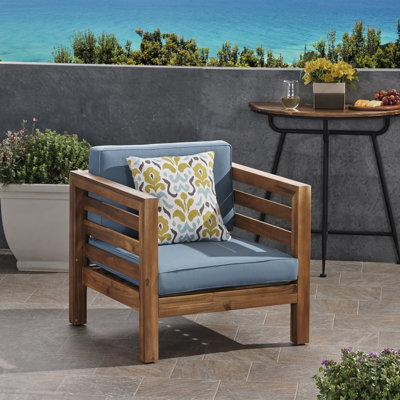 2 fauteuils club en bois de style Mid-Century moderne - pacane + fauteuil bleu