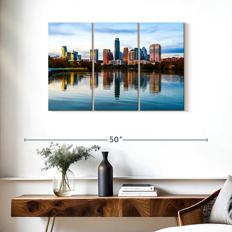 Austin Autumn Reflection, 24" H x 38" W