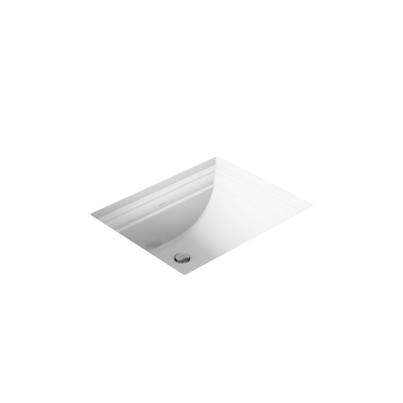 Memoirs Vitreous China Rectangular Undermount Bathroom Sink with Overflow, White
