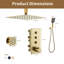 Système de douche thermostatique à 3 fonctions 12 po avec pomme de douche carrée-119136734
