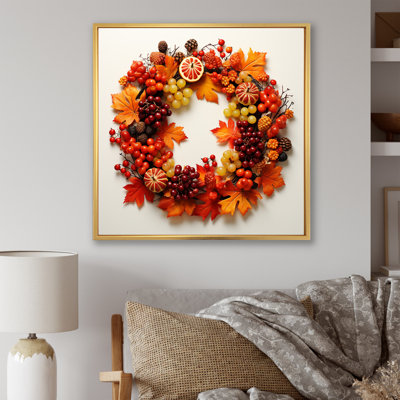 Orange récolte couronne de Noël hiver - couronne d'art mural