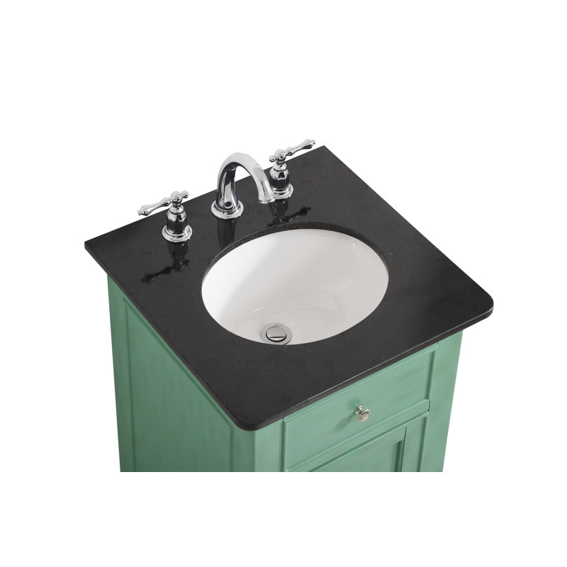 Meuble-lavabo simple l 19 po x P 19 po x H 35 pi Otto, Noir, Menthe rétro