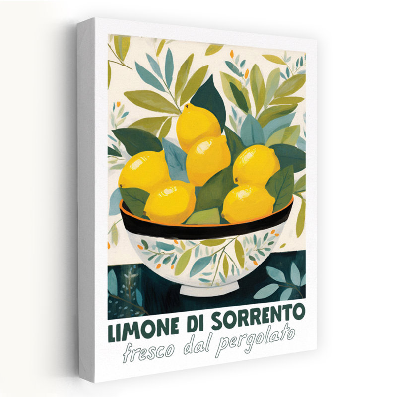 Limone di Sorrento - bol de citrons rétro de fruits Sorrento, H 16 po x l 24 po