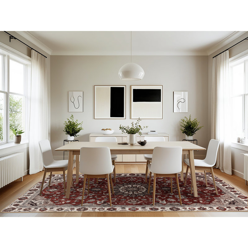 Machine Washable Persian Brown Area Rug, Rectangle 7' x 10'