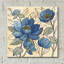 «Spring Lace Floral IV Dark Blue» par Silvia Vassileva, art mural en verre acrylique-1833125415