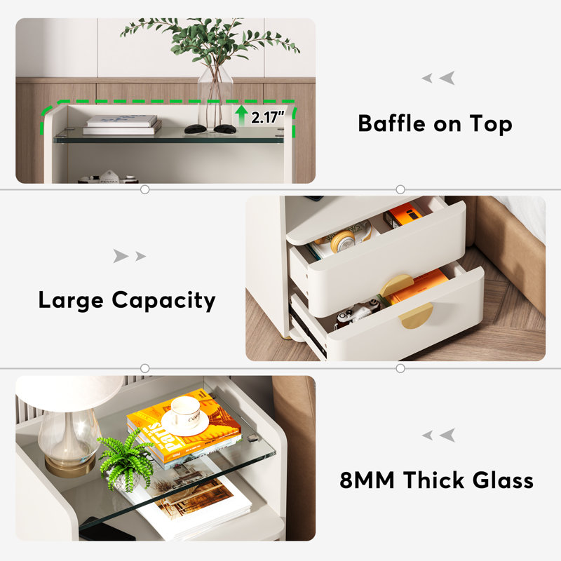 19.69'' W Nightstand, Off White