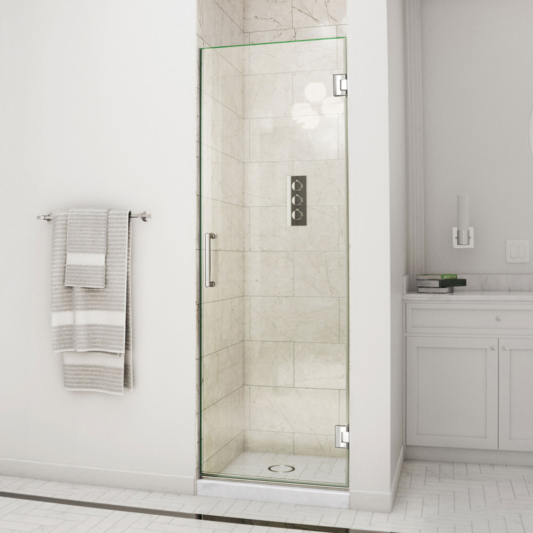 Unidoor 26" W x 72" H Hinged Frameless Shower Door with ClearMax™ Technology DreamLine 