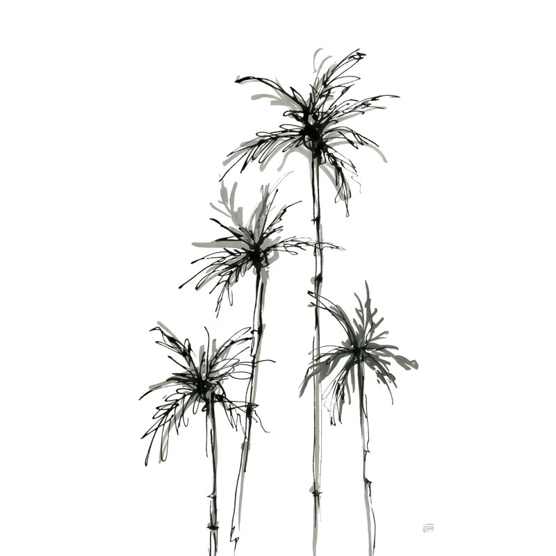Shadow Palms III by Chris Paschke - Wrapped Canvas Painting, 46cm H x 30cm W x 3.8cm D
