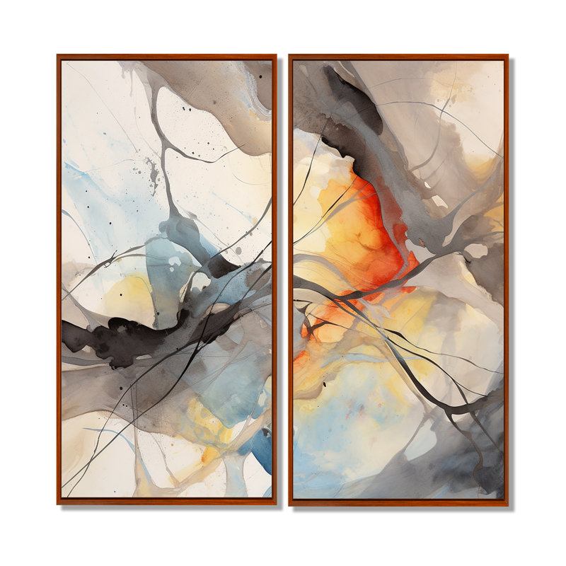 Cohleen - impressions sur toile modernes, H 20 po x l 24 po, Impression encadrée flottante, Brun