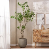 94.5'' Faux Eucalyptus Tree in Planter