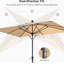 Parasol beige 108 "x 72" rectangulaire à manivelle et à table inclinable avec contrepoids à manivelle inclus-99526568