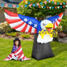 7 FT Tall 4th Of July Inflatable Bald Eagle - Patriotic Yard Decoration With Built-in LED Lights For Indoor & Outdoor