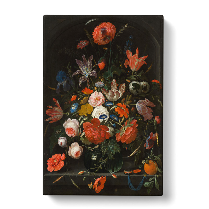 Still Life With Flowers Vol.4 by Abraham Mignon - Wrapped Canvas Painting, 50cm H x 35cm W x 3cm D