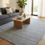 Tapis tissé à la main | Tapis en laine et bambou en soie moderne | Tapis d'intérieur beige 4 mm-1527032175