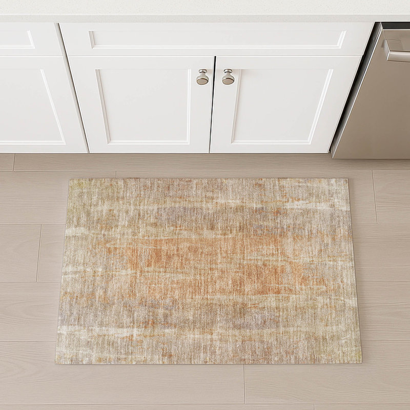 Tapis abstrait intérieur / extérieur lavable à la machine Masuda ACN2309, Rectangle 1 pi 8 po x 2 pi 6 po