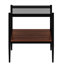 Table de bout élégante en verre trempé gris avec 2 tablettes pour l'espace de vie Tables élégantes - Support de table