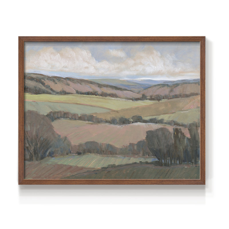 Hilly Countryside II - Reproduction encadrée - Restickable, H 22 po x l 28 po, Noyer