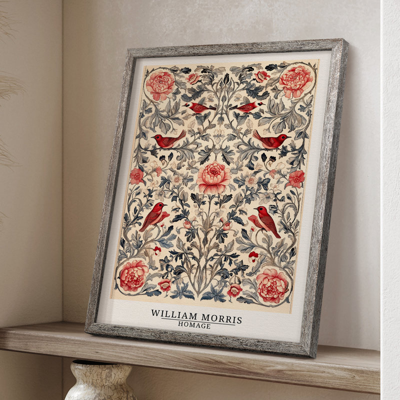 Imprimé encadré en bois massif de la série CCGVVWI de William Morris, H 11 po x l 9 po