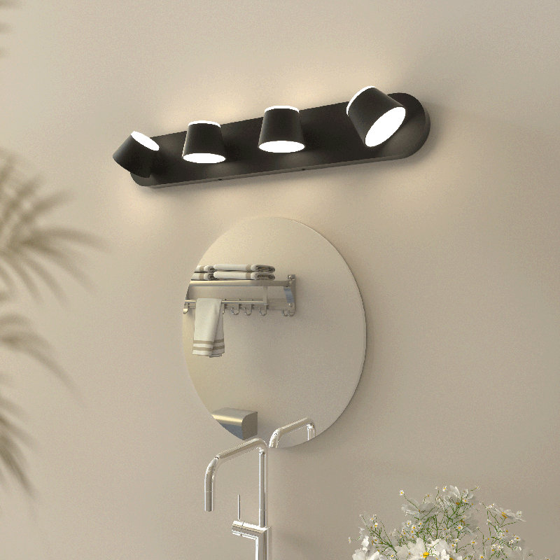 Luminaires de salle de bain à DEL Boze, Noir mat, 3