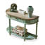 Console rétro en bois massif vert