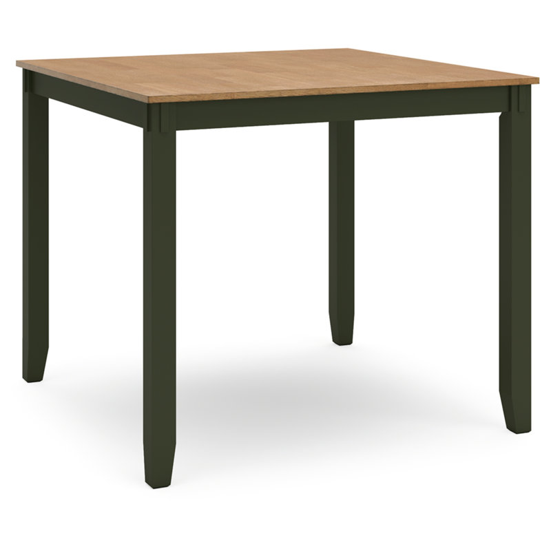 Beige and Green Mango Wood Transitional Dining Set with 4 Chairs