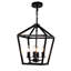 Lampe industrielle à 4 lanternes, plafond noir avec accents rustiques, ampoule E12, réglable pour îlot de cuisine, base d'éclairage, entrée